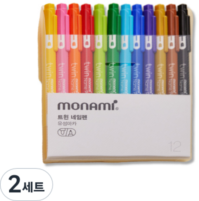 모나미 스페셜 트윈 네임펜 12색 세트, 12종, 2세트