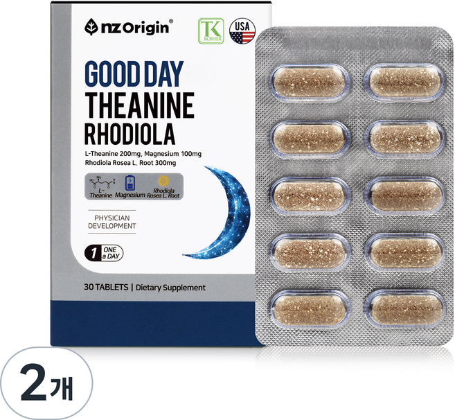 엔젯오리진 굿데이 테아닌 로디올라, 30정, 2개