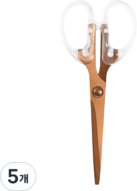 투코비 다용도 손잡이 가위, 투명 + 로즈골드, 5개