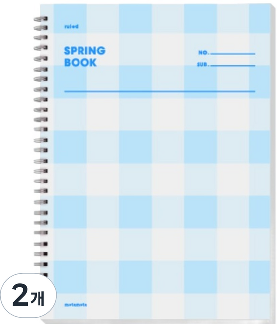 모트모트 스프링 룰드 유선노트, 럭키스퀘어, 2개