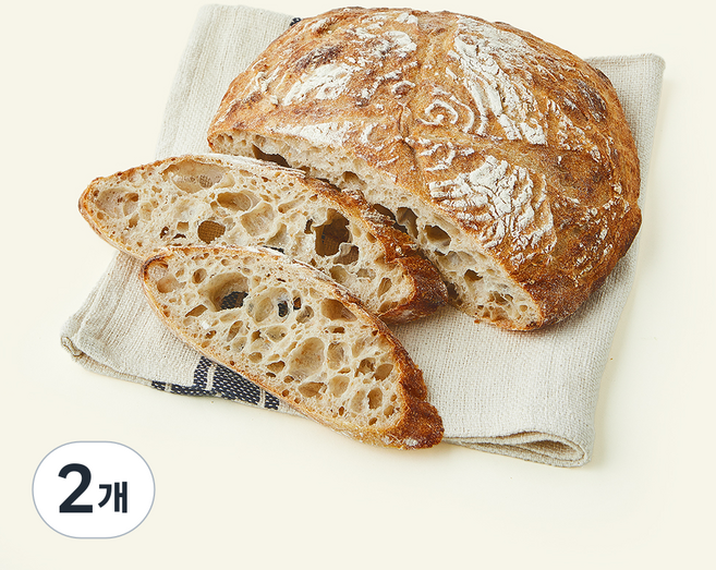 브로드카세 72시간 발효 저당 호밀통밀 사워도우 깜빠뉴, 680g, 1개입, 2개