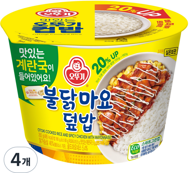 오뚜기 컵밥 불닭마요 덮밥, 282g, 4개