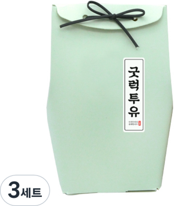 도나앤데코 끌레르 선물백 중사이즈 10p + 끈 10p 민트 + 굿럭투유 2 x 7 cm 라운드사각 세로형 스티커 10p, 혼합 색상, 3세트