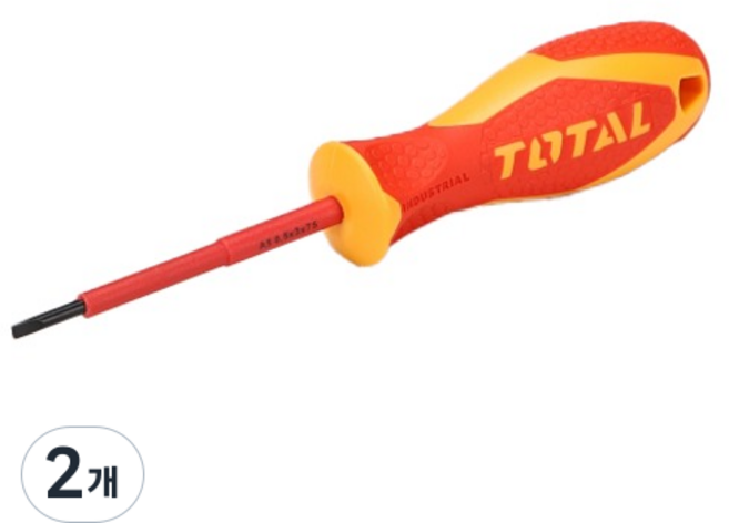 토탈툴스 TOTAL 일자 절연 드라이버 SL 3 x 75 mm, 2개