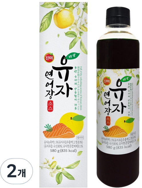 진미 유자 연어장 소스, 580g, 2개