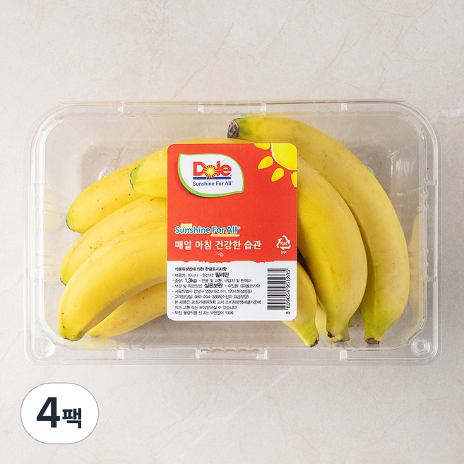 돌 필리핀산 바나나, 1.3kg, 4팩
