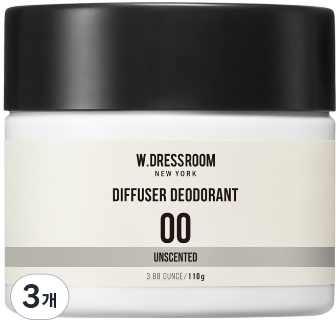 더블유드레스룸 디퓨저 탈취제 00 언센티드, 110g, 3개