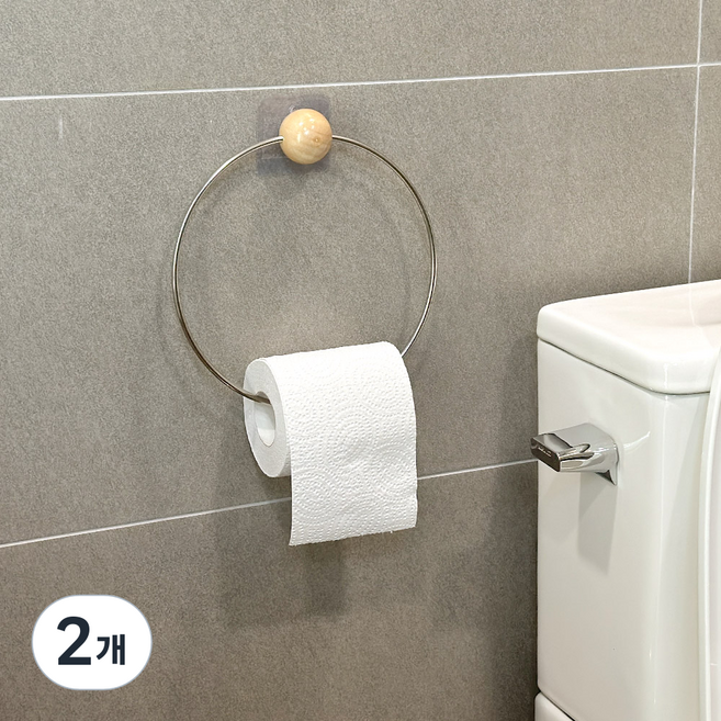 모나코올리브 무타공 휴지 홀더 링, 원컬러, 2개