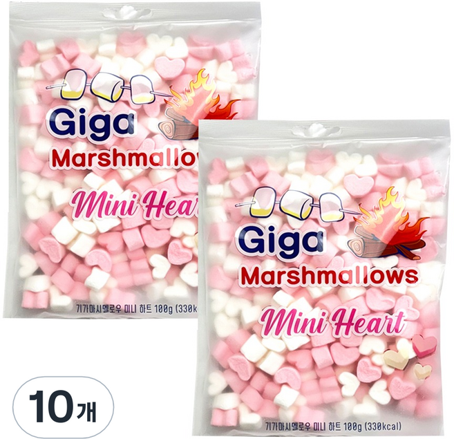 기가마시멜로우 미니 하트, 100g, 10개