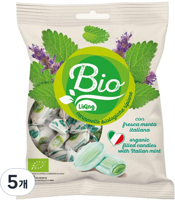 라이킹 바이오 유기농 민트 필드캔디, 5개, 90g