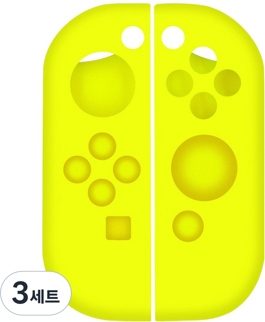 호후 닌텐도 스위치 OLED 조이콘 실리콘 케이스 말랑커버 세트, 옐로, 3세트