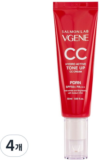 살몬랩 브이진 하이드로 액티브 톤업 CC크림 SPF50+ PA+++, 내추럴, 4개, 50ml