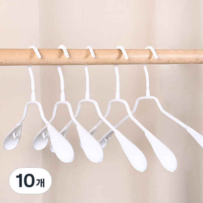 홈블리 논슬립 미끄럼방지 코팅 옷걸이, 화이트, 10개