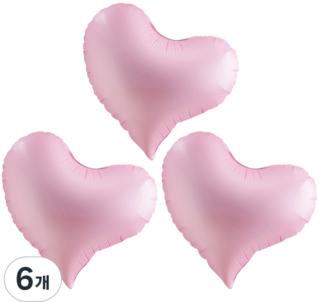 조이파티 삐딱하트 은박풍선 40cm, 핑크, 6개