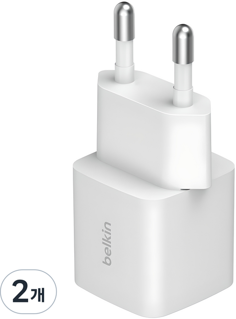 벨킨 부스트차지 25W PPS 가정용 충전기 WCA012krWH, 화이트, 2개