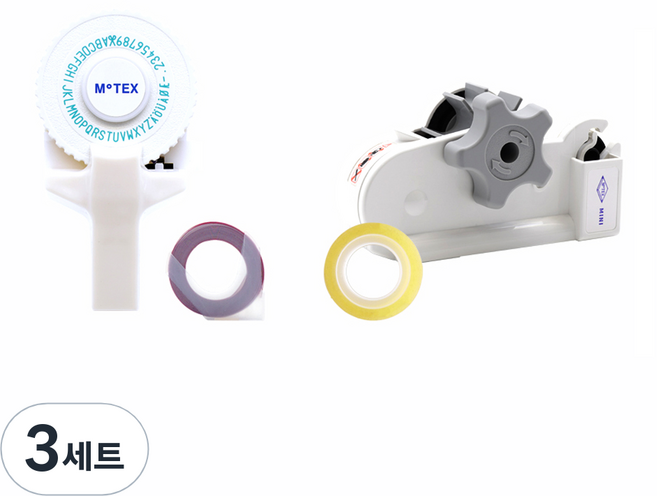 모텍스 라벨 메이커 또각이 E-101 + 테이프 디스펜서 미니, 화이트, 3세트