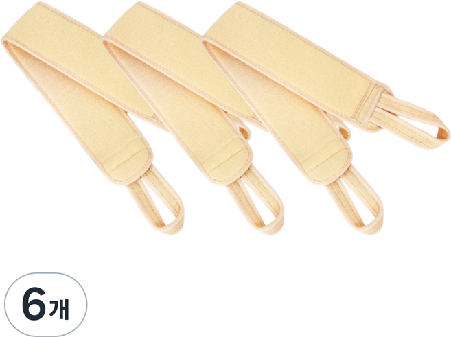 여비홈 저자극 때수건 때타올 등밀이 때타월, 옐로우, 6개, 1개입