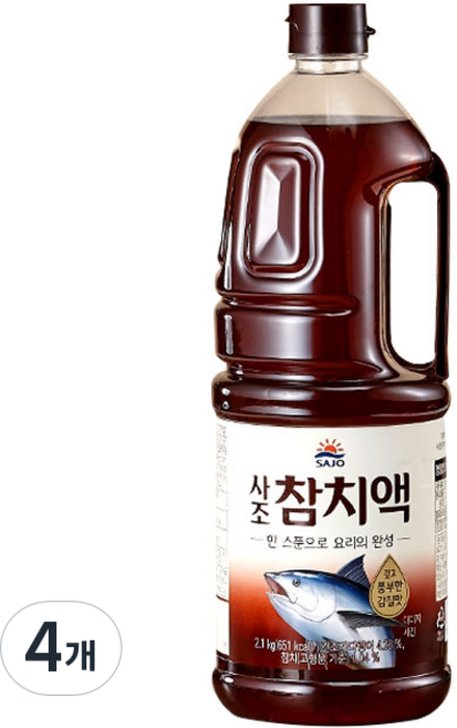 사조 참치액, 2.1kg, 4개