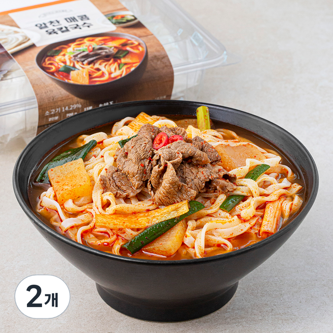 마이셰프 알찬 매콤 육칼국수 밀키트, 2개, 700g