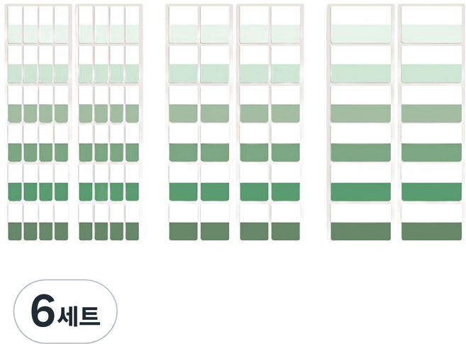 심사장홈 테이프 인덱스 스티커 420p 세트 그린, 6세트