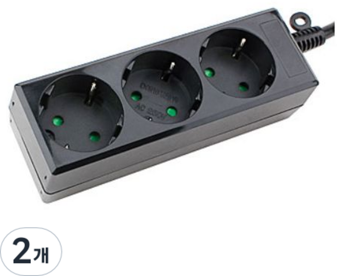 동양전자 전지 멀티탭 전선형 3구 DYM-G3F, 4.5m, 블랙, 2개