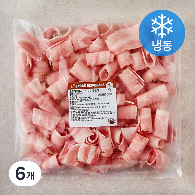 포크리퍼블리카 삼겹살 돌돌이 (냉동), 1kg, 6개