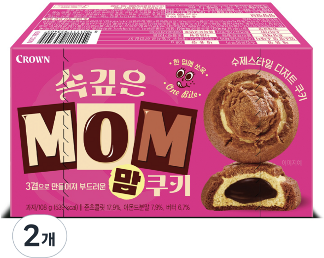 크라운 속깊은 맘쿠키, 108g, 2개