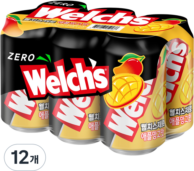 웰치스 제로 애플망고맛, 12개, 355ml