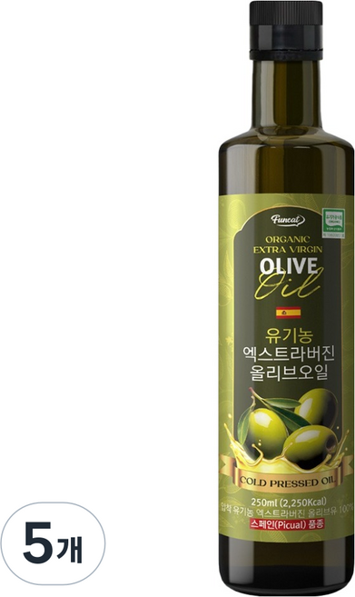 퍼니트 유기농 엑스트라버진 올리브오일, 250ml, 5개
