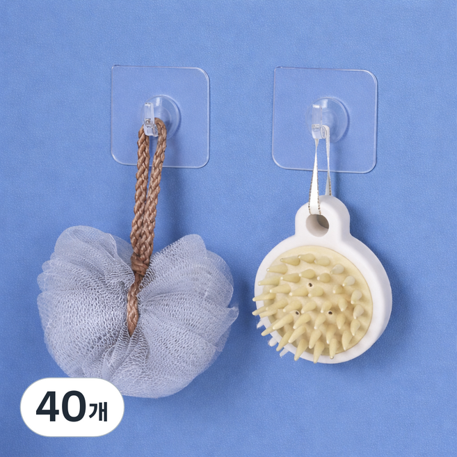 리빙홈디테일 초강력 다용도 접착식 후크 고리형 NXT-036, 투명, 40개