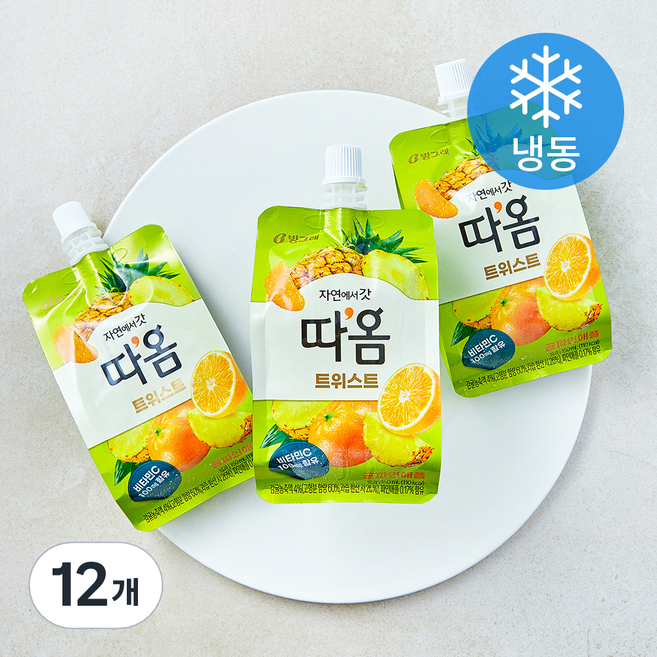 빙그레 따옴 트위스트 귤파인애플 (냉동), 12개, 1개입, 150ml