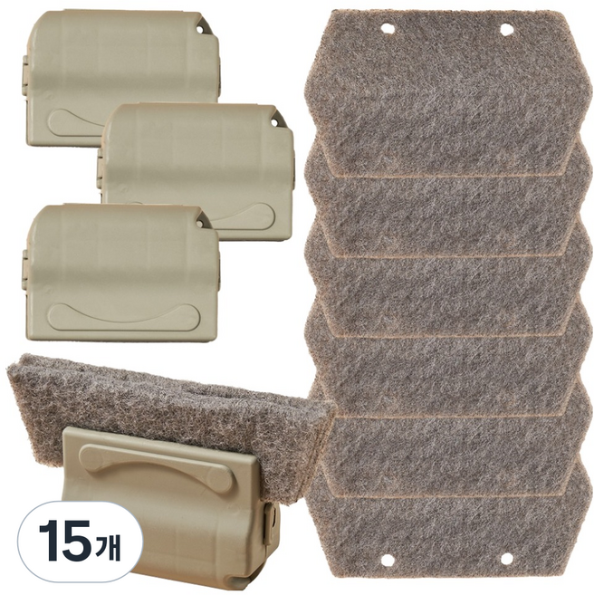 아케이바이 고급형 창틀 청소부, 15개, 혼합색상