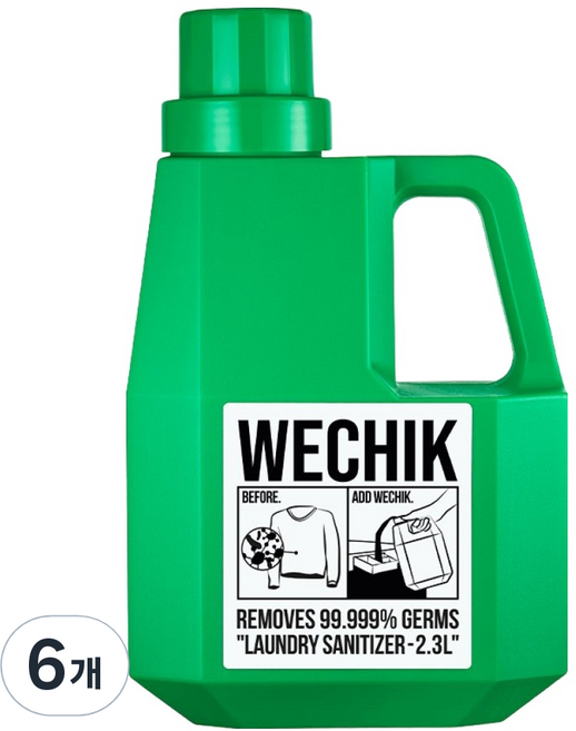 위칙 소독 섬유유연제 본품, 2.3L, 6개