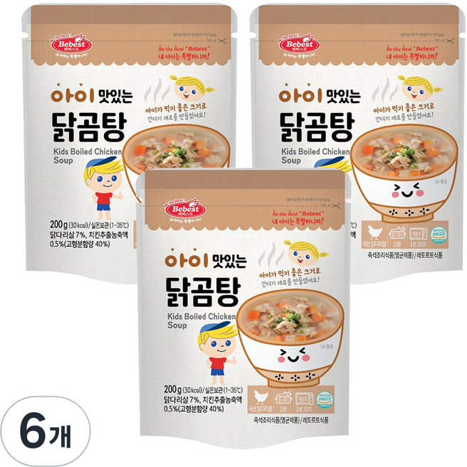 베베스트 아이 맛있는 국, 200g, 6개, 닭곰탕