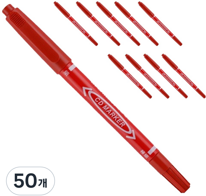 아베른 방수 유성 펜, 레드, 50개