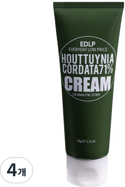 더마팩토리 EDLP 어성초 71% 수분크림, 60g, 4개