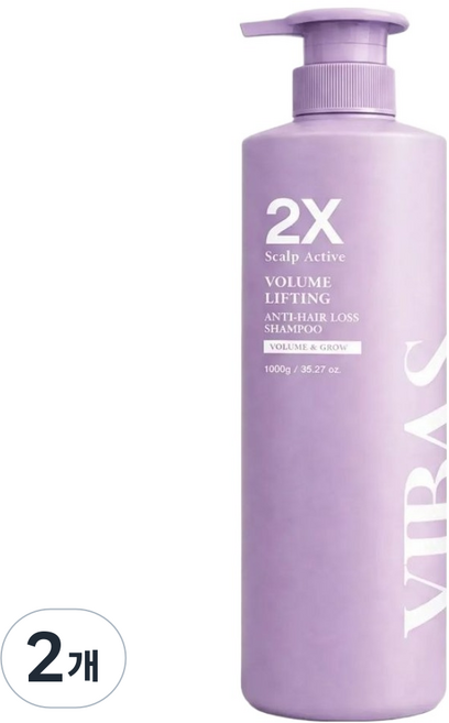 비바스 2X 스칼프 액티브 볼륨 리프팅 단백질 약산성 탈모샴푸, 1kg, 2개