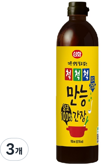 삼화식품 양조 척척척 만능간장, 900ml, 3개