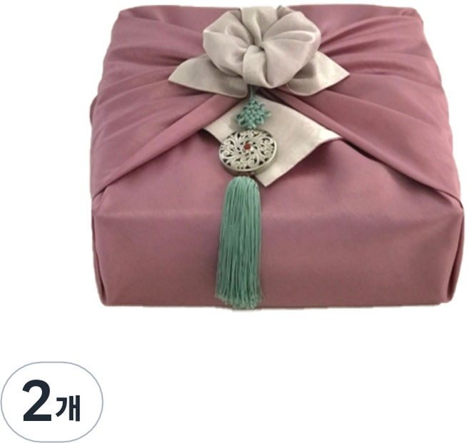 르미에 실크 겹 보자기 80 x 80 cm, 핑크 + 아이보리, 2개