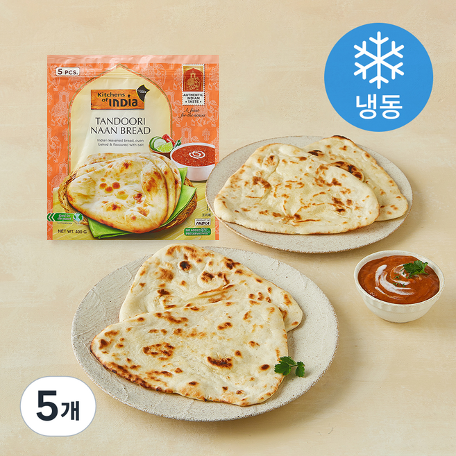키친오브인디아 탄두리 난 5개입 (냉동), 400g, 5개