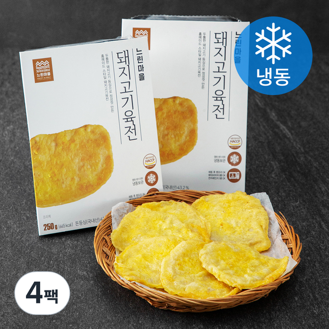 느린마을 돼지고기육전 (냉동), 250g, 4팩