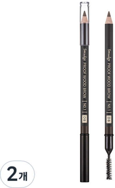 미샤 스머지프루프 우드 아이브로우 펜슬 1.47g, 다크 브라운, 2개