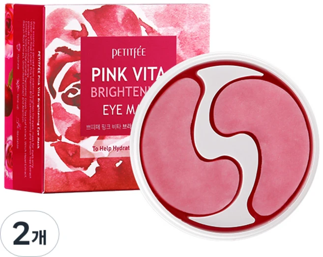 쁘띠페 핑크 비타 브라이트닝 아이마스크, 60개입, 2개 - 쿠팡