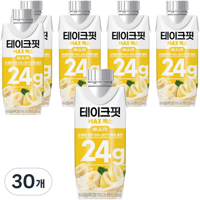 테이크핏 맥스 내 몸에 핏한 단백질 플랜 바나나맛, 250ml, 30개