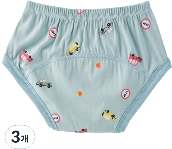 아가짱 유아용 시그니처 모달 배변 훈련 팬티, 자동차, 3개