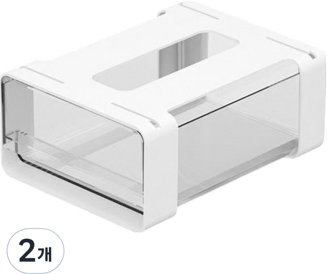 디오셀 틈새수납 히든 스토리지, 화이트 + 투명, 2개