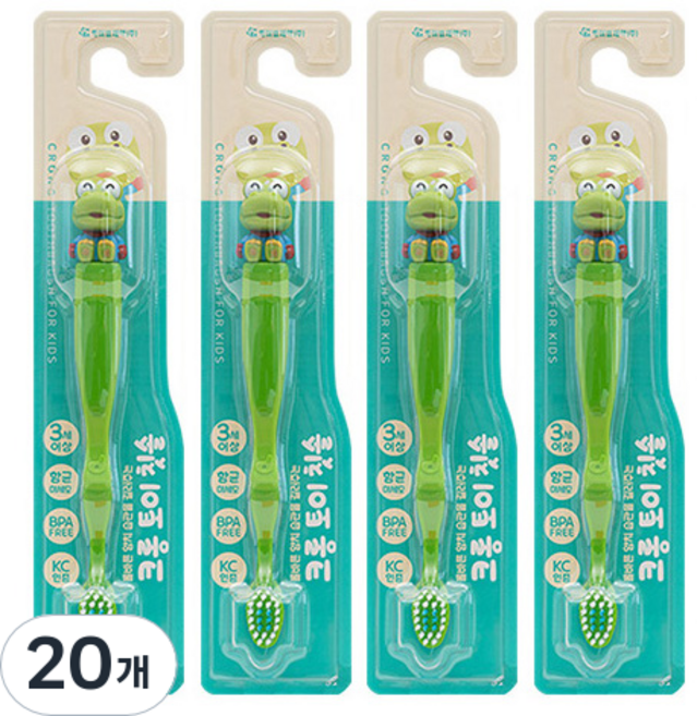 케이엠제약 크롱 토이 유아칫솔, 혼합색상, 20개