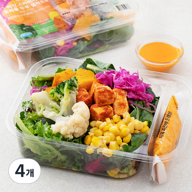 스윗밸런스 비건 스파이시 트러플 두부 샐러드, 250g, 4개