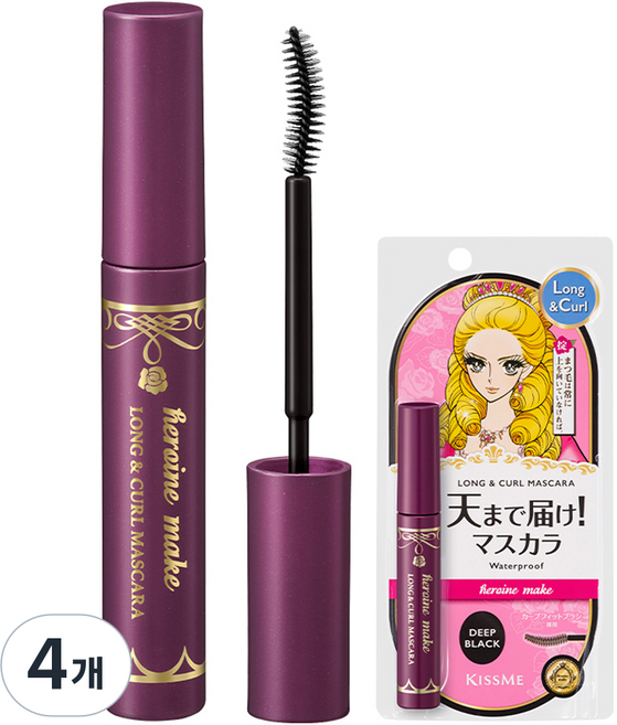 히로인메이크 롱앤컬 마스카라 EX 6g, 딥블랙, 4개