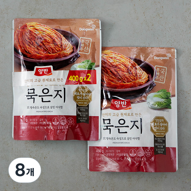 양반 산지 묵은지, 400g, 8개